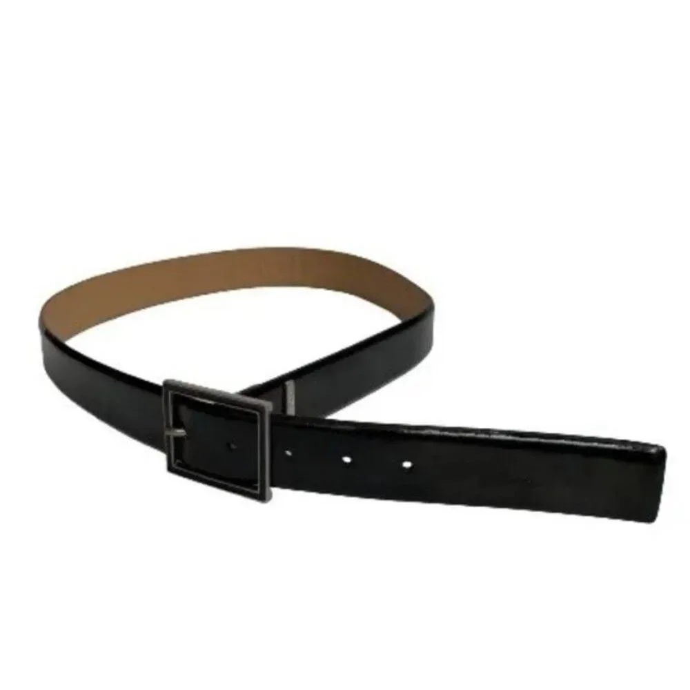 Calvin Klein Men's Black Genuine Leather, Buckle Dress Belt Size S